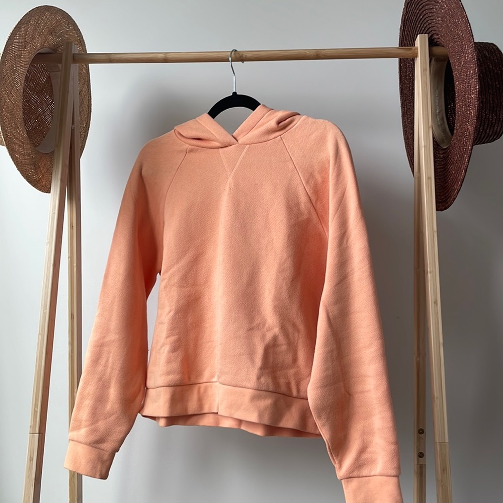 MWL by Madewell betterterry sweatshirt, size M, shrunken fit, pastel melon color